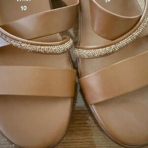 Italian Shoemakers Brown Sandals with Sparkly Accents